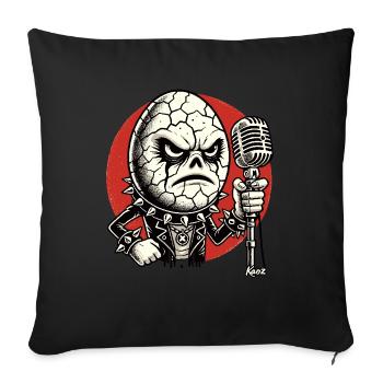 Groupe punk Rock Oeuf - Housse de coussin décorative 45 x 45 cm - noir - Devant