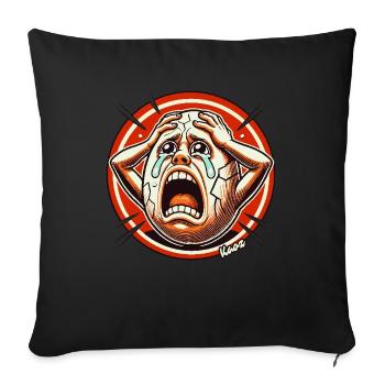 The desperate, quarrelling egghead - Sofa pillowcase 17,3'' x 17,3'' (45 x 45 cm) - black - Front
