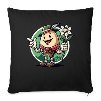 Oeuf des Alpes allemandes - Housse de coussin décorative 45 x 45 cm - noir - Devant