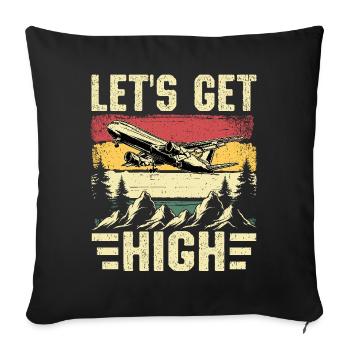 Avion RC - Housse de coussin décorative 45 x 45 cm - noir - Devant