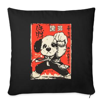 Arts Martiaux Asiatiques Dojo Chien - Housse de coussin décorative 45 x 45 cm - noir - Devant