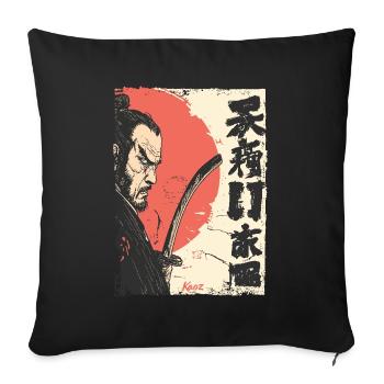 Japanische Rote Sonne Samurai - Sofakissenbezug 45 x 45 cm - Schwarz - Vorne