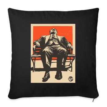 Propaganda Boreout-Mann auf Bank - Sofakissenbezug 45 x 45 cm - Schwarz - Vorne