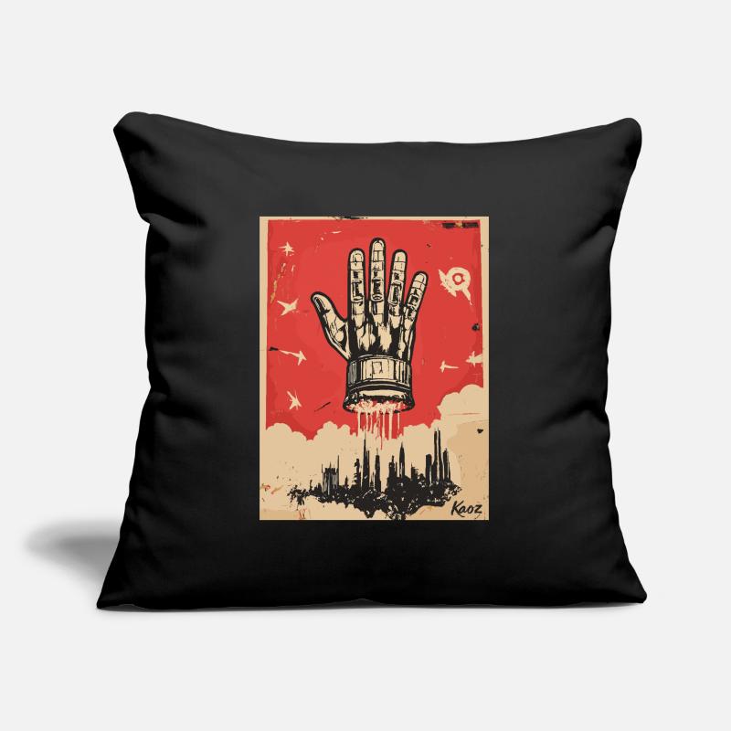 La main dans le style de la propagande Housse de coussin décorative 45 x 45 cm