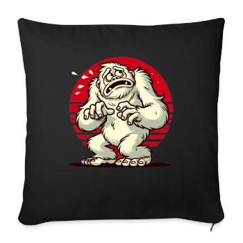 Scared funny Yeti Bigfoot scared - Sofa pillowcase 17,3'' x 17,3'' (45 x 45 cm) - black - Front