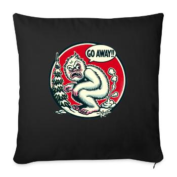 Go away! The Yeti takes a break in the forest - Sofa pillowcase 17,3'' x 17,3'' (45 x 45 cm) - black - Front