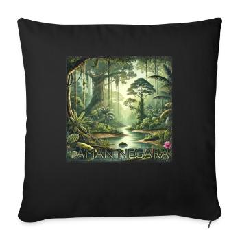 Taman Negara Forêt tropicale Malaisie Rivière tropicale - Housse de coussin décorative 45 x 45 cm - noir - Devant