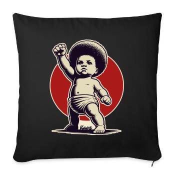 Baby in freedom pose - Sofa pillowcase 17,3'' x 17,3'' (45 x 45 cm) - black - Front