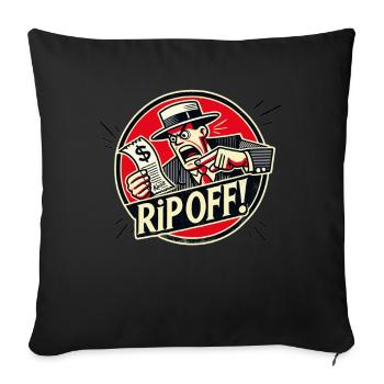 Un homme en colère contre une facture d’arnaque - Housse de coussin décorative 45 x 45 cm - noir - Devant