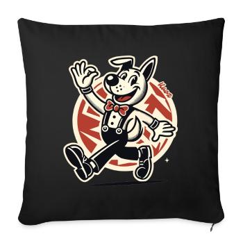 Cheerful Retro Dog – Vintage Cartoon Style - Sofa pillowcase 17,3'' x 17,3'' (45 x 45 cm) - black - Front