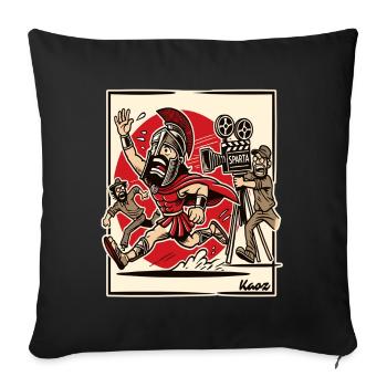 Leo the Nidas – L’acteur de Sparta s’enfuit du plateau - Housse de coussin décorative 45 x 45 cm - noir - Devant