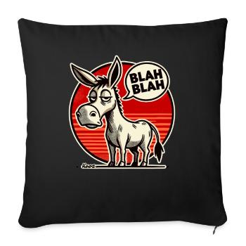 L’âne qui s’ennuie n’entend que bla bla - Housse de coussin décorative 45 x 45 cm - noir - Devant
