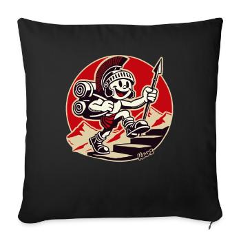 Cheerful Roman soldier hiking - Sofa pillowcase 17,3'' x 17,3'' (45 x 45 cm) - black - Front