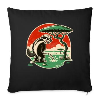 Honey badger takes a break in the desert - Sofa pillowcase 17,3'' x 17,3'' (45 x 45 cm) - black - Front