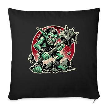 Vilain avec un gros marteau - Housse de coussin décorative 45 x 45 cm - noir - Devant