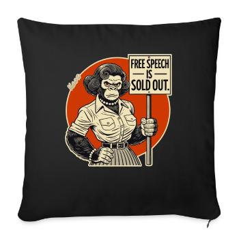 Gorilla with a shield: Freedom of expression sold out - Sofa pillowcase 17,3'' x 17,3'' (45 x 45 cm) - black - Front