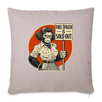Gorilla with a shield: Freedom of expression sold out - Sofa pillowcase 17,3'' x 17,3'' (45 x 45 cm) - light taupe - Front