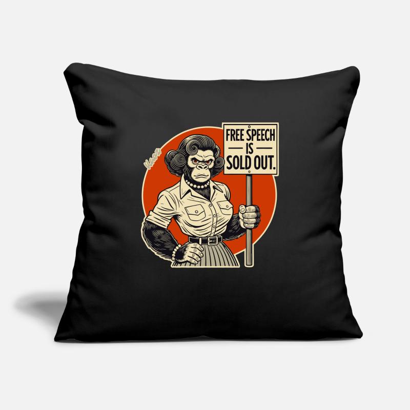 Gorille avec un bouclier : la liberté d’expression vendue Housse de coussin décorative 45 x 45 cm