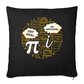 Humour mathématique – Pi vs. nombre imaginaire - Housse de coussin décorative 45 x 45 cm - noir - Devant