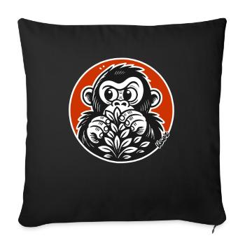 Hidden Monkey: Funny Gorilla Cartoon - Sofa pillowcase 17,3'' x 17,3'' (45 x 45 cm) - black - Front