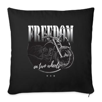 Freiheit auf zwei Rädern Motorrad Kreide Zeichnung - Sofakissenbezug 45 x 45 cm - Schwarz - Vorne