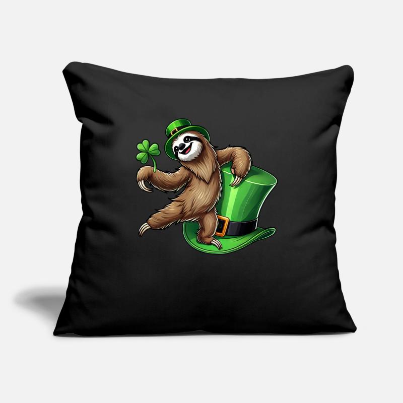 Pingouin de la Saint-Patrick avec trèfle et Housse de coussin décorative 45 x 45 cm