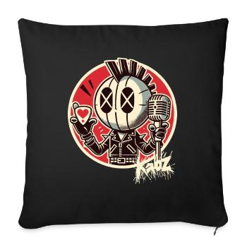 Punk Rocker with Microphone & Heart Pick - Sofa pillowcase 17,3'' x 17,3'' (45 x 45 cm) - black - Front