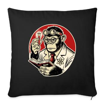 Gorille scientifique avec éprouvette - Housse de coussin décorative 45 x 45 cm - noir - Devant