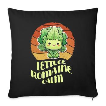 Lettuce Romaine Calm – Funny Salad - Sofa pillowcase 17,3'' x 17,3'' (45 x 45 cm) - black - Front