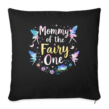 Maman de la Fée - Housse de coussin décorative 45 x 45 cm - noir - Devant