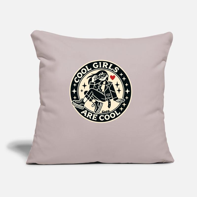 Les filles cool, c’est cool, restez cool ! Housse de coussin décorative 45 x 45 cm