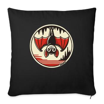 Naughty Bat, Headlong Into The Cave Adventure - Sofa pillowcase 17,3'' x 17,3'' (45 x 45 cm) - black - Front
