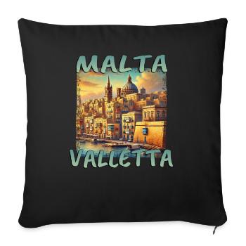 Malte La Valette Vacances Mer Méditerranée - Housse de coussin décorative 45 x 45 cm - noir - Devant