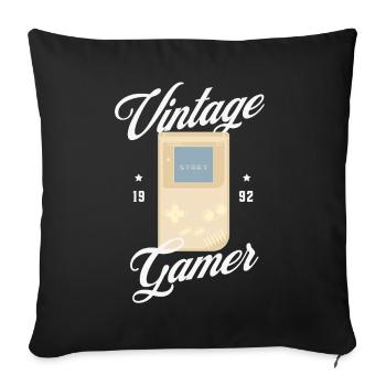 Cool Rétro Vintage Gamer Motif des années 80 des années 90 - Housse de coussin décorative 45 x 45 cm - noir - Devant