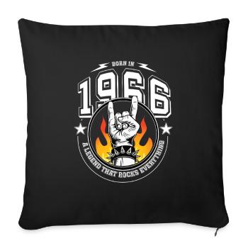 1966 Birthday, rocks everything - Sofa pillowcase 17,3'' x 17,3'' (45 x 45 cm) - black - Front