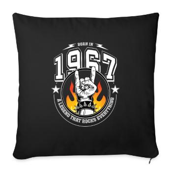 1967 Birthday, rocks everything - Sofa pillowcase 17,3'' x 17,3'' (45 x 45 cm) - black - Front