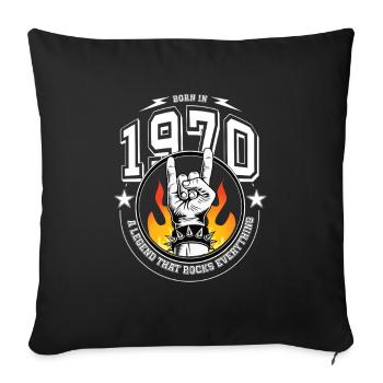 1970's birthday, everything rocks - Sofa pillowcase 17,3'' x 17,3'' (45 x 45 cm) - black - Front
