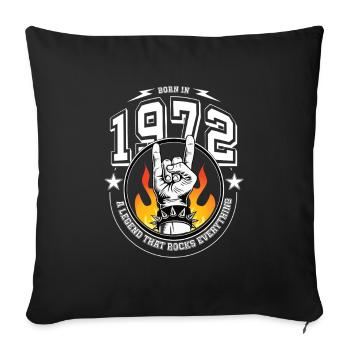 1972 Anniversaire, rock tout - Housse de coussin décorative 45 x 45 cm - noir - Devant