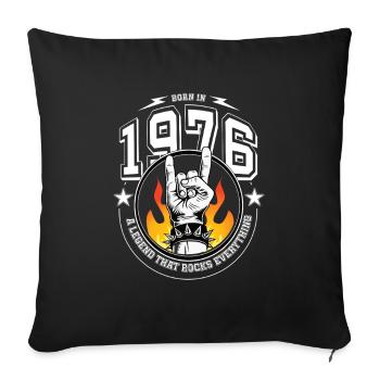 1976 Birthday, rocks everything - Sofa pillowcase 17,3'' x 17,3'' (45 x 45 cm) - black - Front