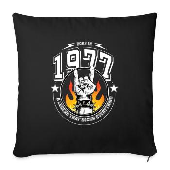 1977 Birthday, rocks everything - Sofa pillowcase 17,3'' x 17,3'' (45 x 45 cm) - black - Front