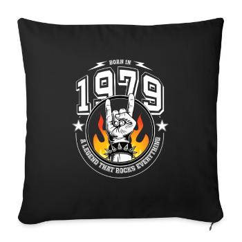 1979 Birthday, rocks everything - Sofa pillowcase 17,3'' x 17,3'' (45 x 45 cm) - black - Front