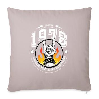 1978 Geburtstag, rockt alles - Sofakissenbezug 45 x 45 cm - helles Taupe - Vorne