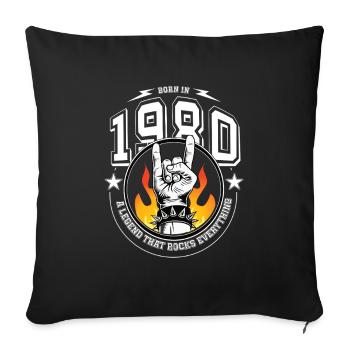1980's birthday, everything rocks - Sofa pillowcase 17,3'' x 17,3'' (45 x 45 cm) - black - Front