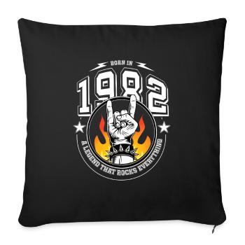 1982 Birthday, rocks everything - Sofa pillowcase 17,3'' x 17,3'' (45 x 45 cm) - black - Front