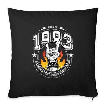 1983 Birthday, rocks everything - Sofa pillowcase 17,3'' x 17,3'' (45 x 45 cm) - black - Front