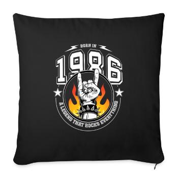 1986 Birthday, rocks everything - Sofa pillowcase 17,3'' x 17,3'' (45 x 45 cm) - black - Front