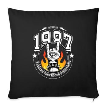1987 Anniversaire, rock tout - Housse de coussin décorative 45 x 45 cm - noir - Devant