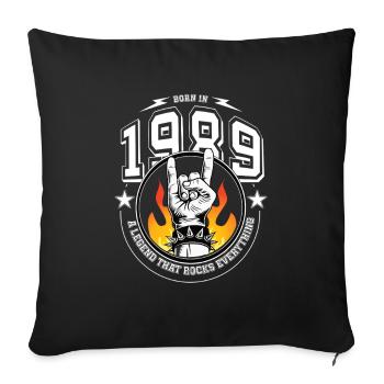 1989 Birthday, rocks everything - Sofa pillowcase 17,3'' x 17,3'' (45 x 45 cm) - black - Front