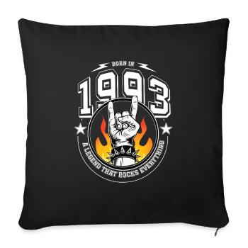 1993 Birthday, rocks everything - Sofa pillowcase 17,3'' x 17,3'' (45 x 45 cm) - black - Front