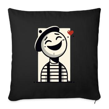 Franz, the pantomime in love - Sofa pillowcase 17,3'' x 17,3'' (45 x 45 cm) - black - Front